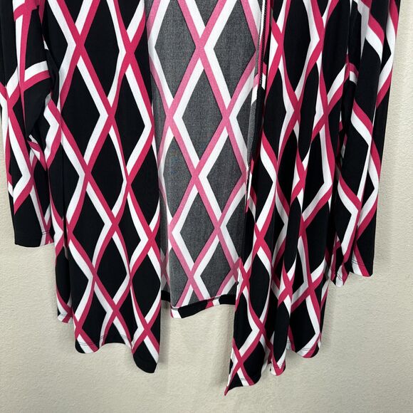 Easywear Chico Cardigan 3 Hot Pink Black Preppy Core Work - Picture 4 of 11